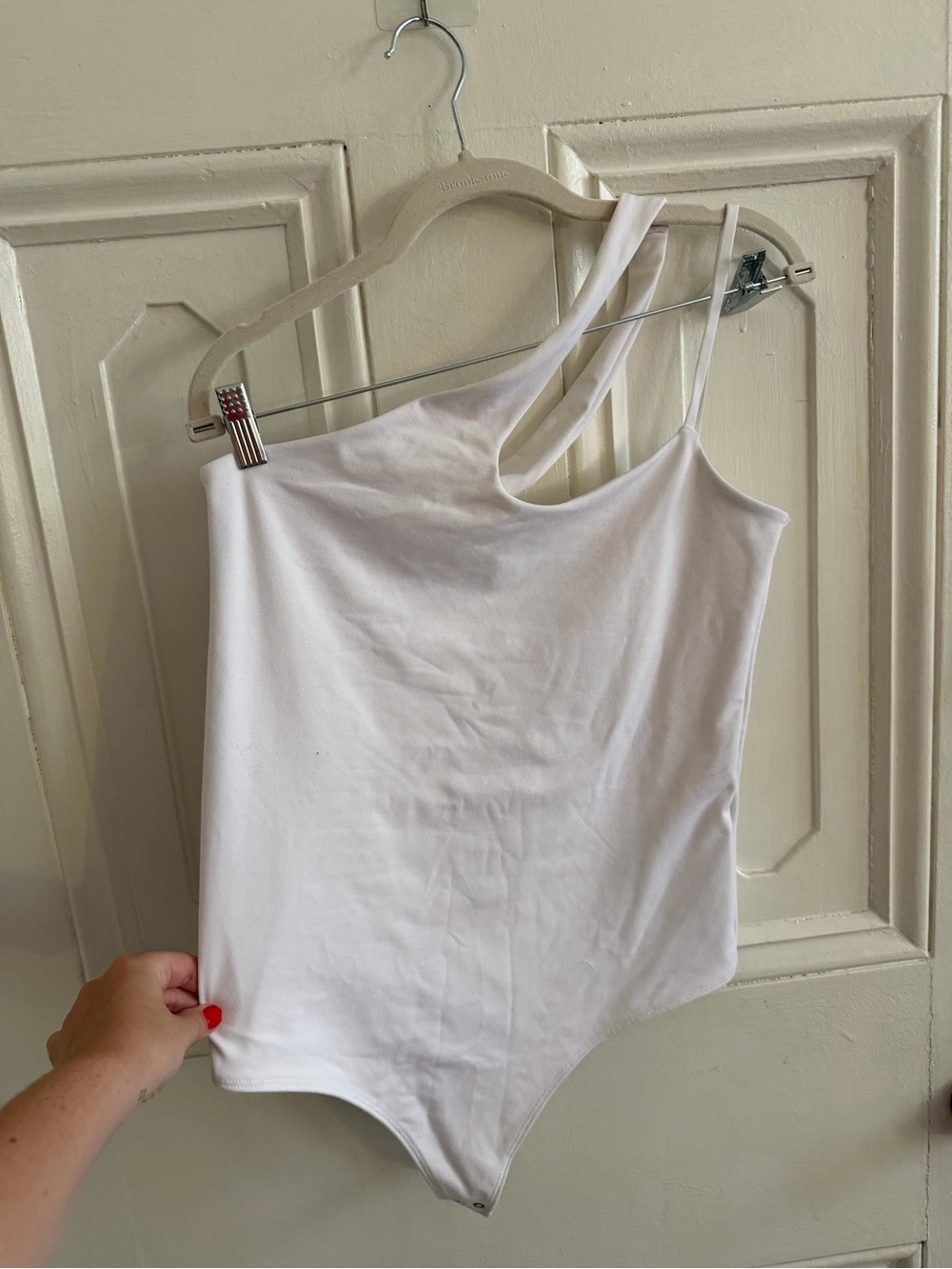 Abercrombie White One-Shoulder Bodysuit - Women size large